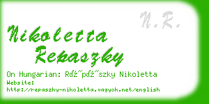 nikoletta repaszky business card
